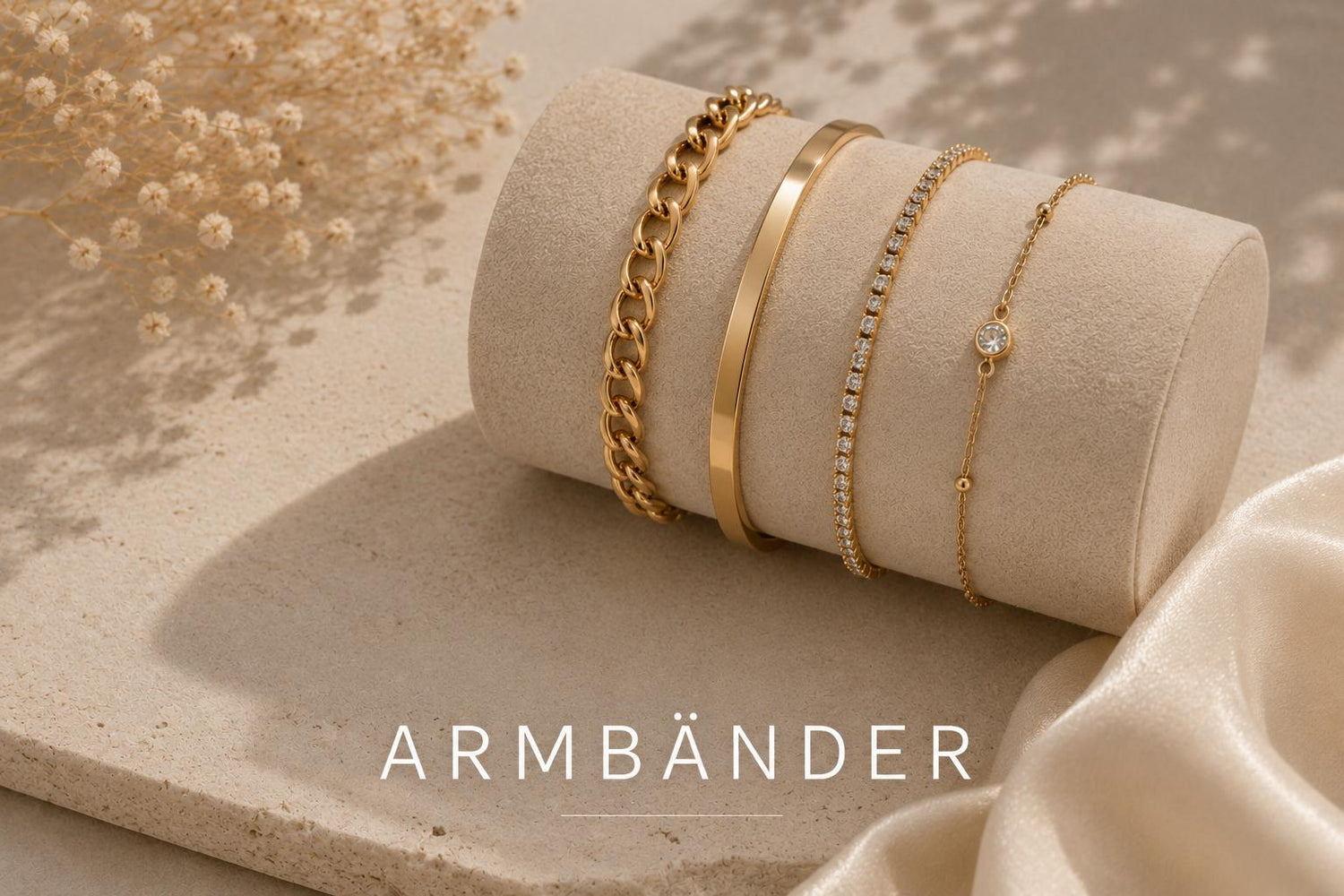 Hochwertige Damen-Armbänder aus wasserfestem Edelstahl in Gold und Silber von Nevaja