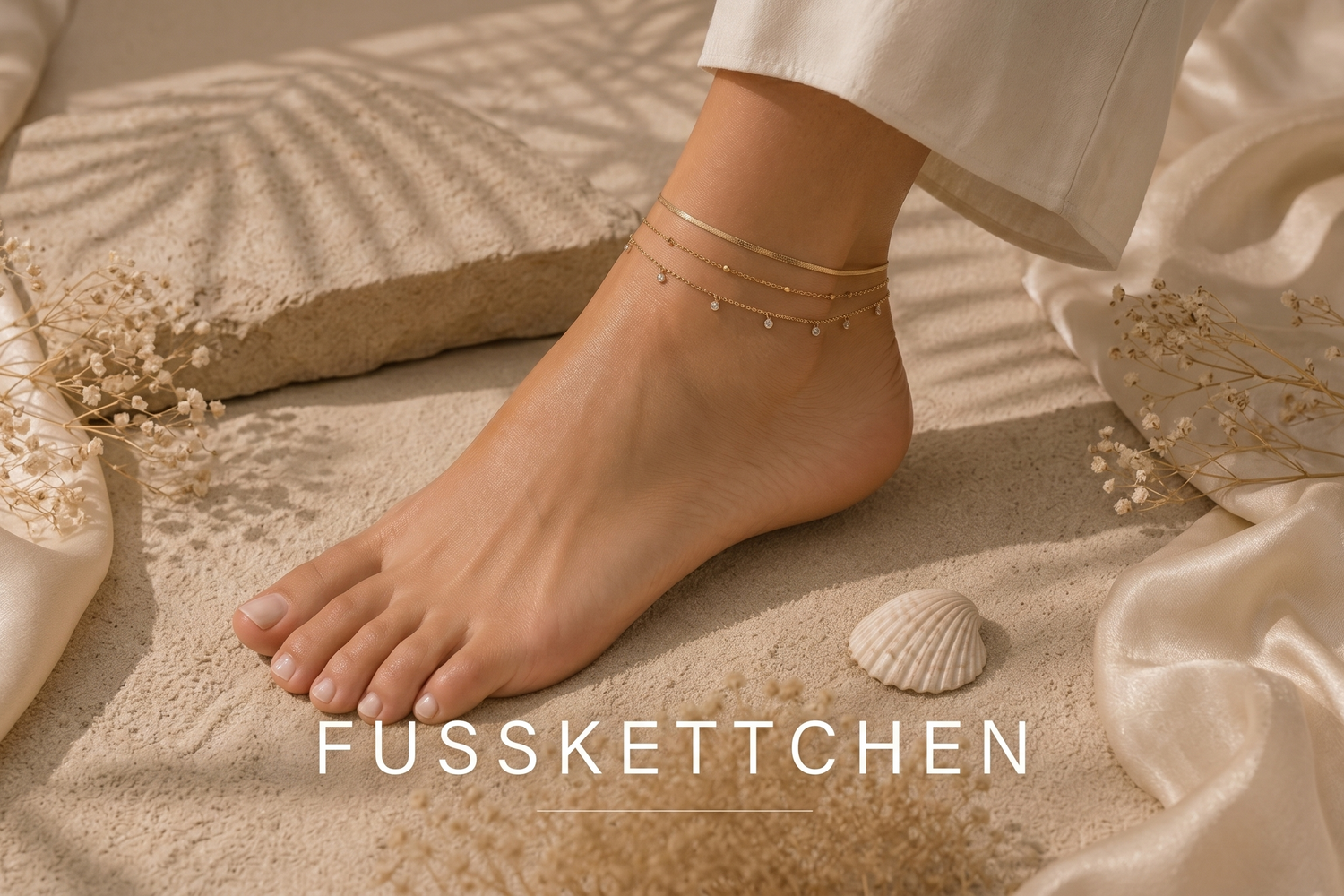 Filigrane Fußkettchen und Fußschmuck aus wasserfestem Edelstahl für Damen von Nevaja